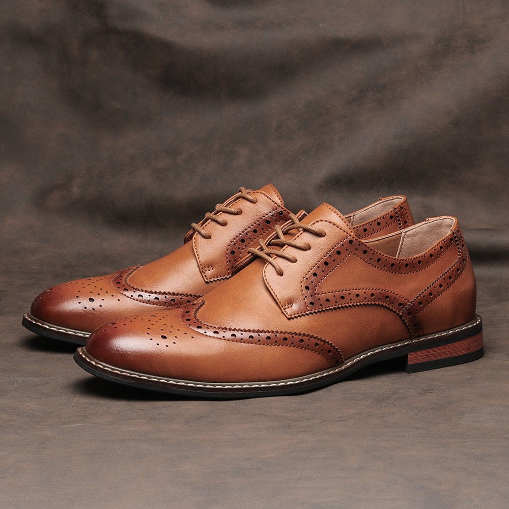Chaussures brogues classique pour homme style business en PU, semelle caoutchouc - IVOIRART.COM