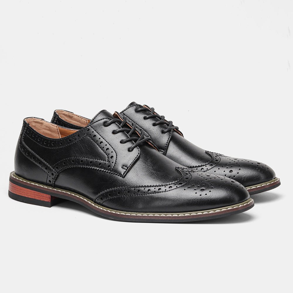 Chaussures brogues classique pour homme style business en PU, semelle caoutchouc - IVOIRART.COM