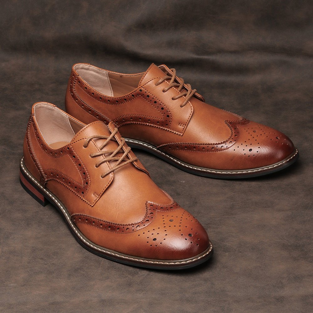 Chaussures brogues classique pour homme style business en PU, semelle caoutchouc - IVOIRART.COM