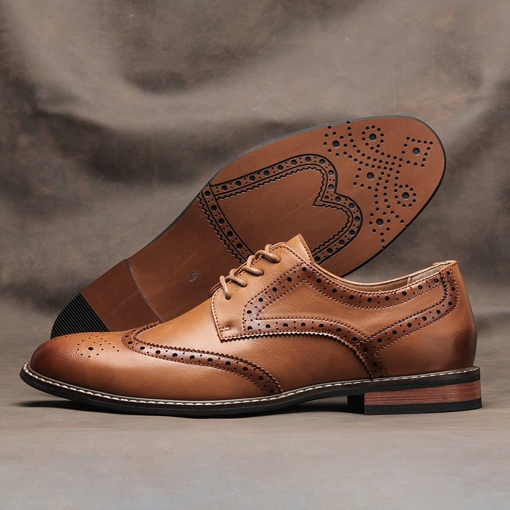 Chaussures brogues classique pour homme style business en PU, semelle caoutchouc - IVOIRART.COM