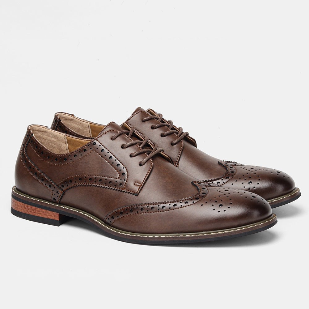 Chaussures brogues classique pour homme style business en PU, semelle caoutchouc - IVOIRART.COM