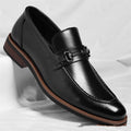 Chaussures business talon bas semelle souple cuir recyclé noir et marron pointu. - IVOIRART.COM