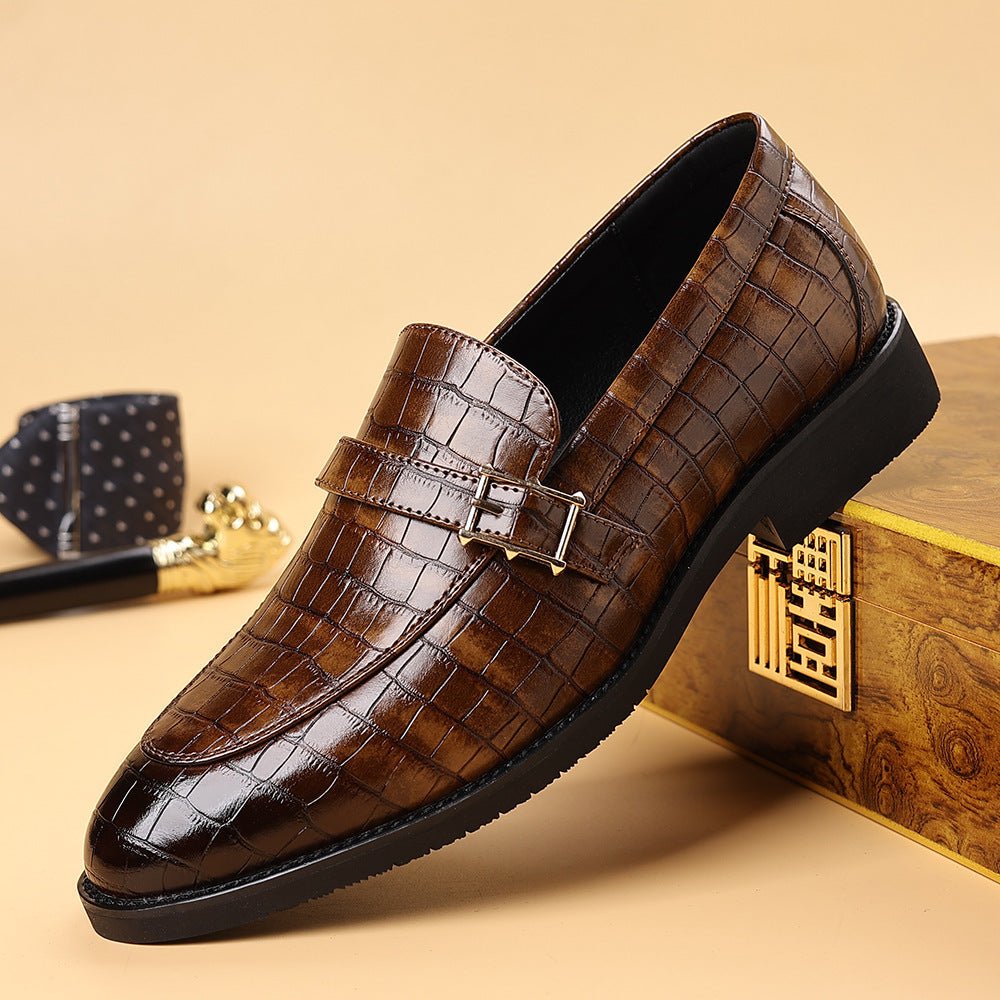 Chaussures cuir homme élégantes décontractées grandes tailles pointues slip-onEU - IVOIRART.COM