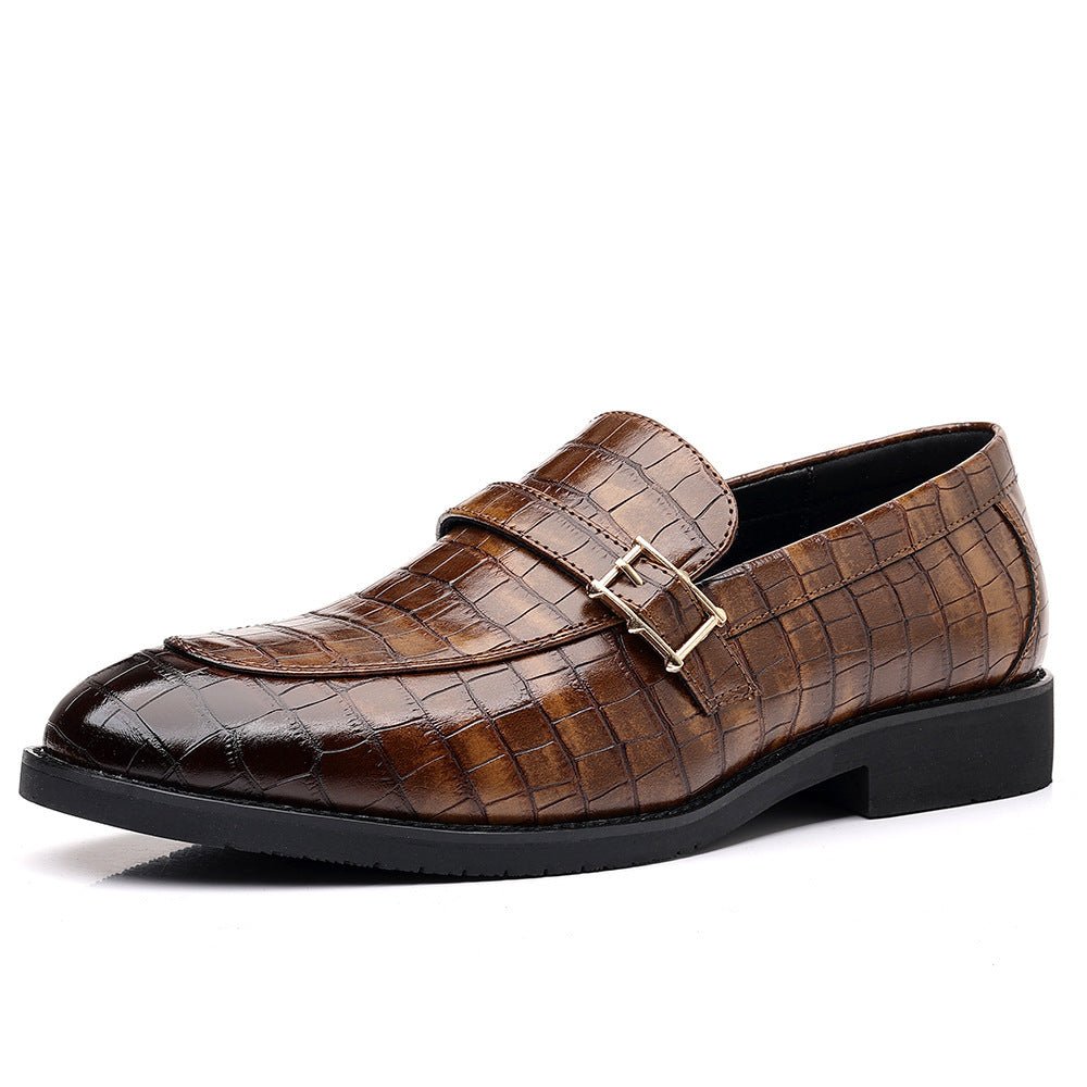 Chaussures cuir homme élégantes décontractées grandes tailles pointues slip-onEU - IVOIRART.COM