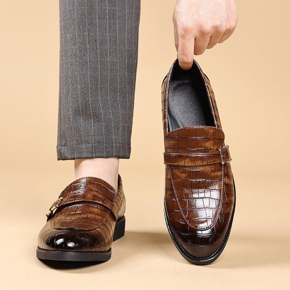 Chaussures cuir homme élégantes décontractées grandes tailles pointues slip-onEU - IVOIRART.COM