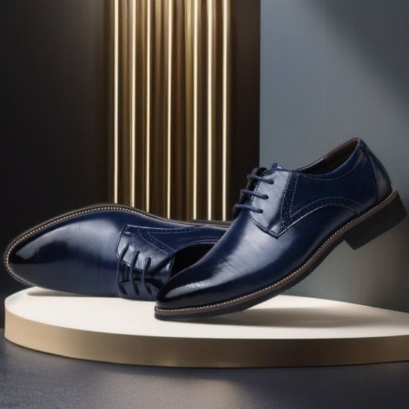 Chaussures cuir homme style britannique pointues respirantes pour tenue formelle - IVOIRART.COM