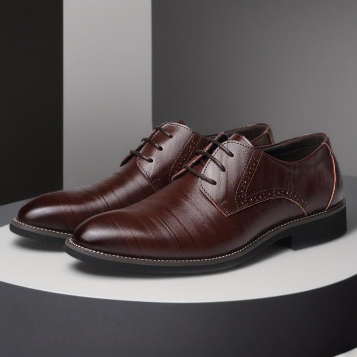 Chaussures cuir homme style britannique pointues respirantes pour tenue formelle - IVOIRART.COM