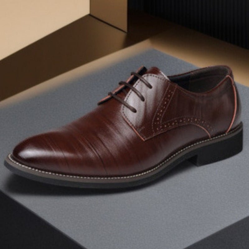 Chaussures cuir homme style britannique pointues respirantes pour tenue formelle - IVOIRART.COM
