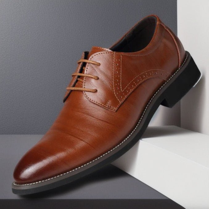 Chaussures cuir homme style britannique pointues respirantes pour tenue formelle - IVOIRART.COM
