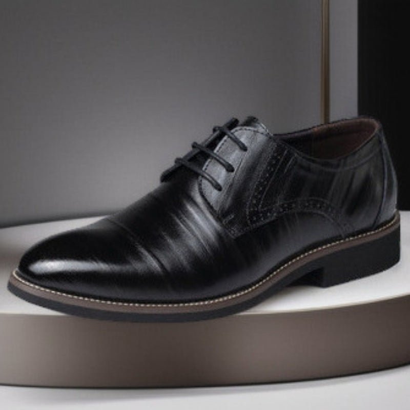 Chaussures cuir homme style britannique pointues respirantes pour tenue formelle - IVOIRART.COM