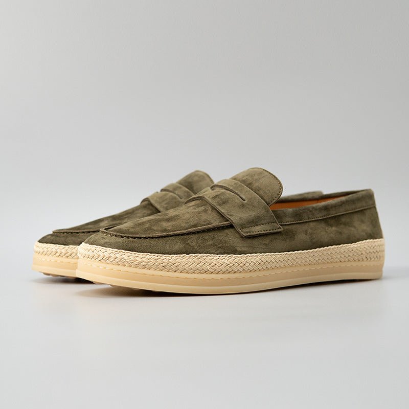 Chaussures d'affaires artisanales à semelle en paille pour hommes, élégantes - IVOIRART.COM