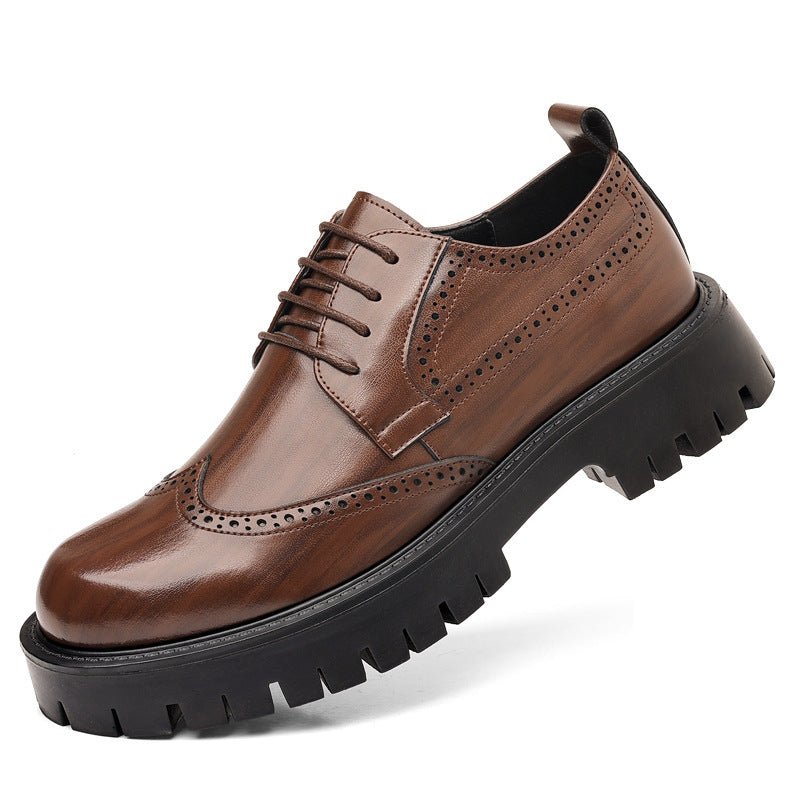 Chaussures d'Automne Homme Bottines Vintage de Travail en Cuir Recyclé Noir et Marron - IVOIRART.COM