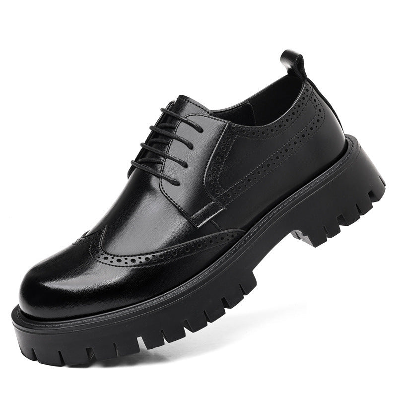 Chaussures d'Automne Homme Bottines Vintage de Travail en Cuir Recyclé Noir et Marron - IVOIRART.COM