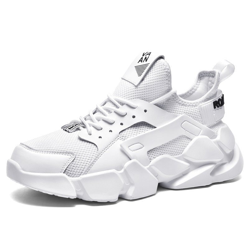 Chaussures de course sportives blanches d'été hommes respirantes mode coréenne - IVOIRART.COM