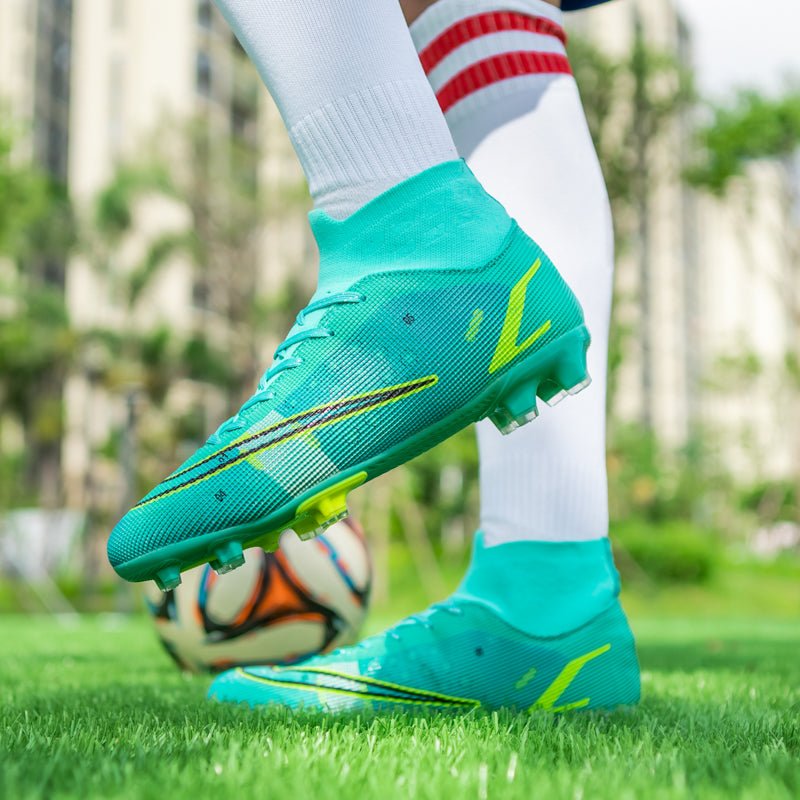 Chaussures de Football Hautes pour Hommes à Pointes AG pour Gazon Synthétique - IVOIRART.COM