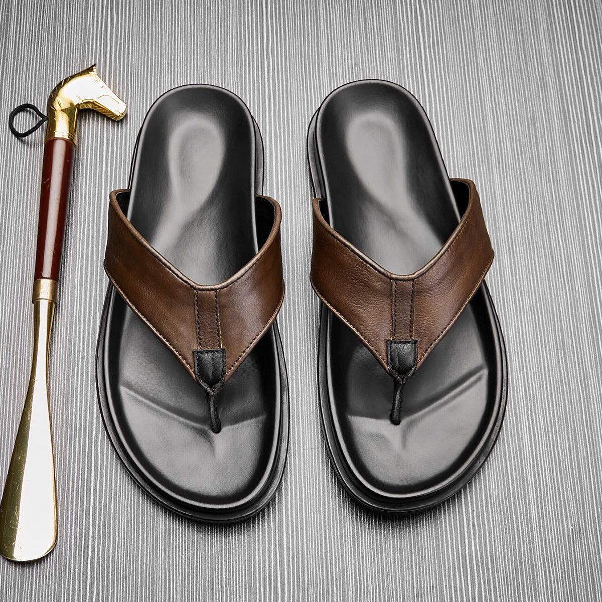 Chaussures de plage antidérapantes pour homme - Sandales décontractées marron 23 - IVOIRART.COM