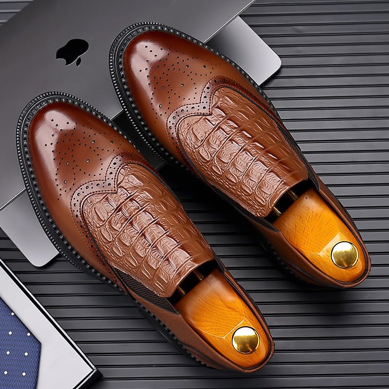 Chaussures décontractées en cuir à enfiler pour homme – Confort et style élégant - IVOIRART.COM