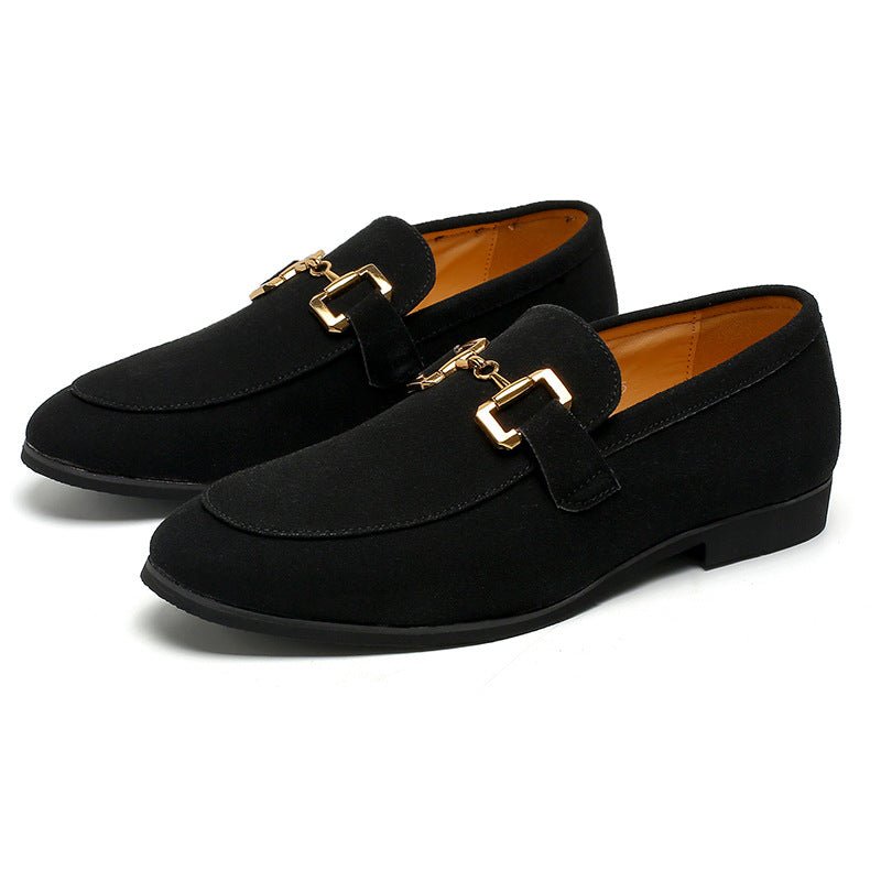 Chaussures décontractées en cuir pour homme avec boucles métalliques élégantes . - IVOIRART.COM