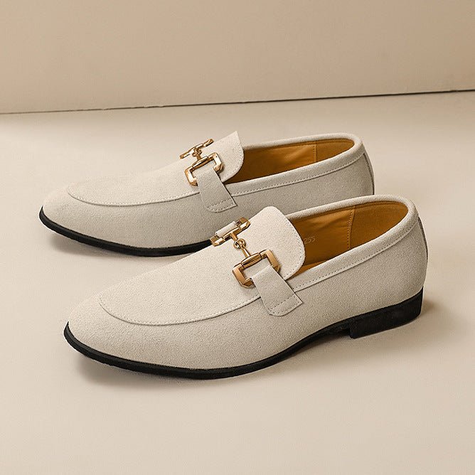 Chaussures décontractées en cuir pour homme avec boucles métalliques élégantes . - IVOIRART.COM