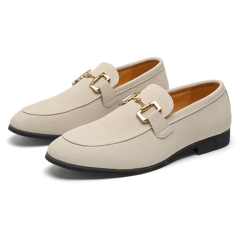 Chaussures décontractées en cuir pour homme avec boucles métalliques élégantes . - IVOIRART.COM