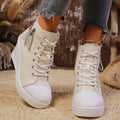 Chaussures décontractées grandes pointures pour femmes à semelle épaisse et compensée - IVOIRART.COM