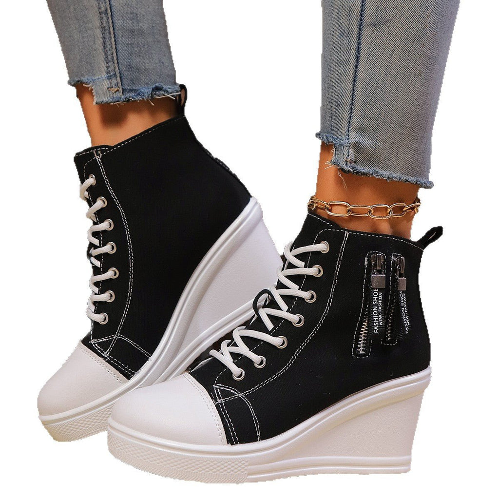 Chaussures décontractées grandes pointures pour femmes à semelle épaisse et compensée - IVOIRART.COM