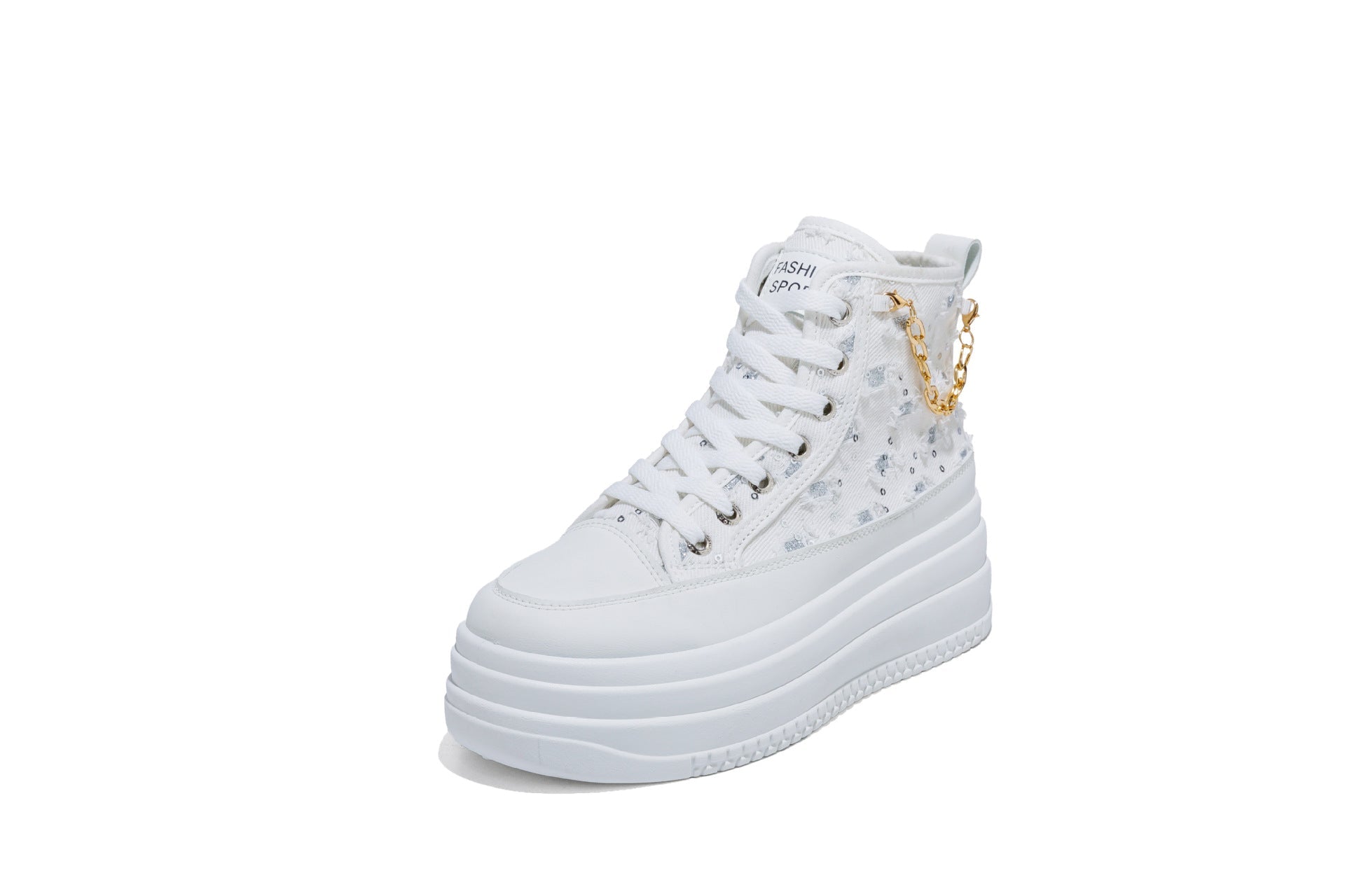 Chaussures décontractées pour femmes en jean avec lanière chaîne tendance - IVOIRART.COM