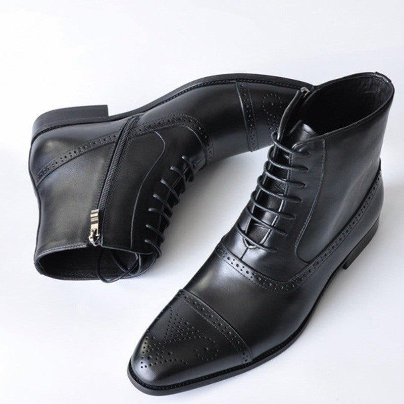 Chaussures d'hiver pour homme grande taille en peluche marron vintage bottes sûres - IVOIRART.COM