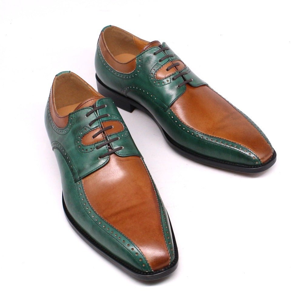 Chaussures en cuir de vachette taillées mode britannique pour homme d'affaires - IVOIRART.COM
