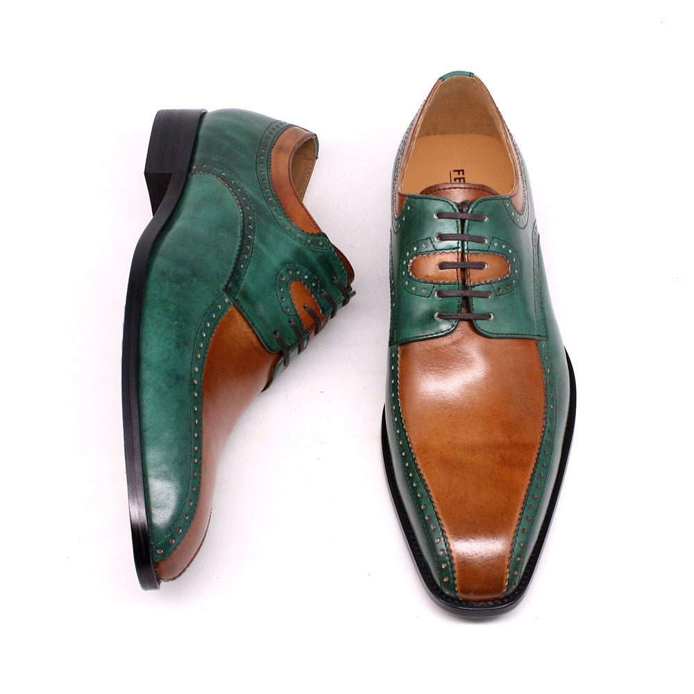 Chaussures en cuir de vachette taillées mode britannique pour homme d'affaires - IVOIRART.COM