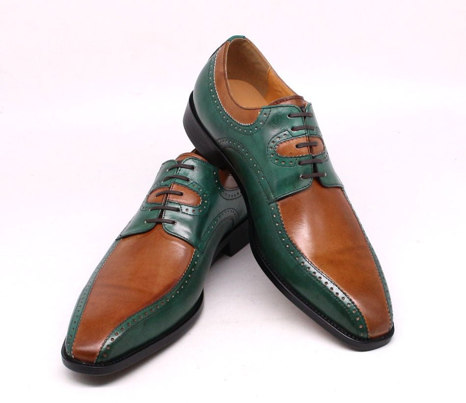 Chaussures en cuir de vachette taillées mode britannique pour homme d'affaires - IVOIRART.COM