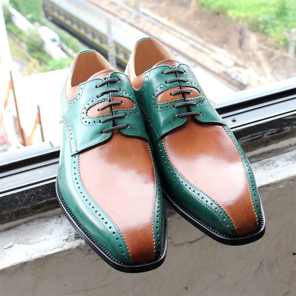 Chaussures en cuir de vachette taillées mode britannique pour homme d'affaires - IVOIRART.COM