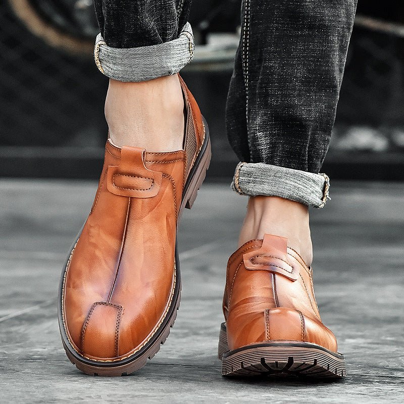Chaussures en cuir décontractées homme - mocassins loafers semelle caoutchouc EU - IVOIRART.COM