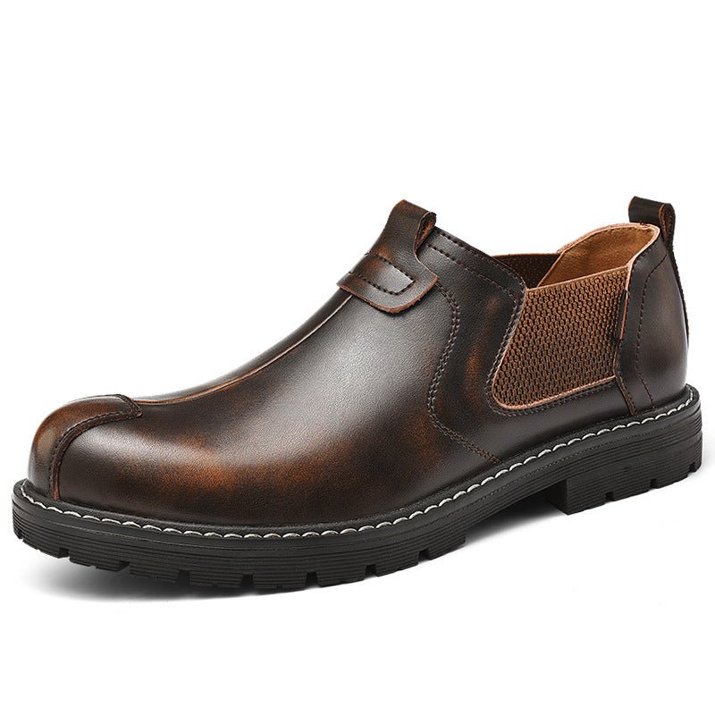 Chaussures en cuir décontractées homme - mocassins loafers semelle caoutchouc EU - IVOIRART.COM