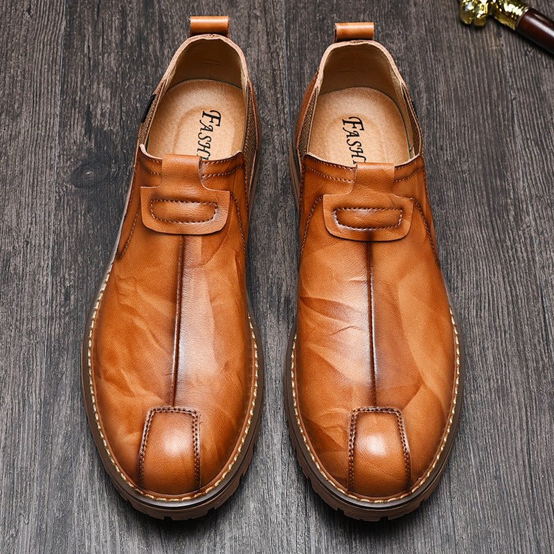 Chaussures en cuir décontractées homme - mocassins loafers semelle caoutchouc EU - IVOIRART.COM