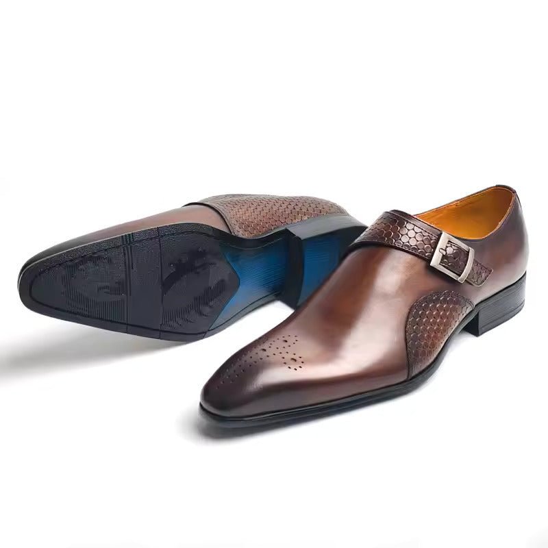 Chaussures en cuir homme élégantes pour bureau et cérémonie, semelle caoutchouc. - IVOIRART.COM