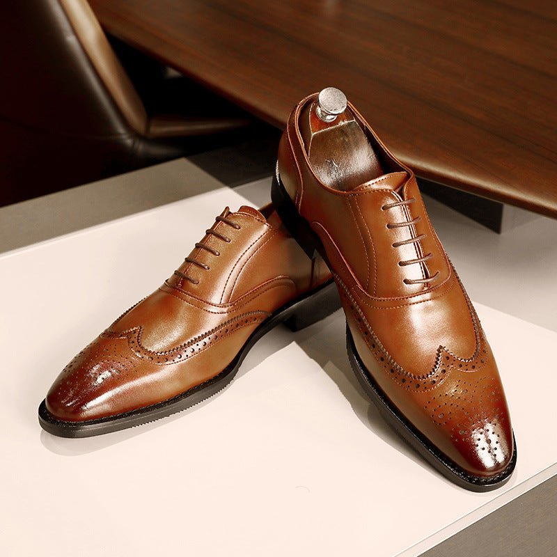 Chaussures en cuir pour homme, semelle caoutchouc, bout renforcé Oxford classiques - IVOIRART.COM