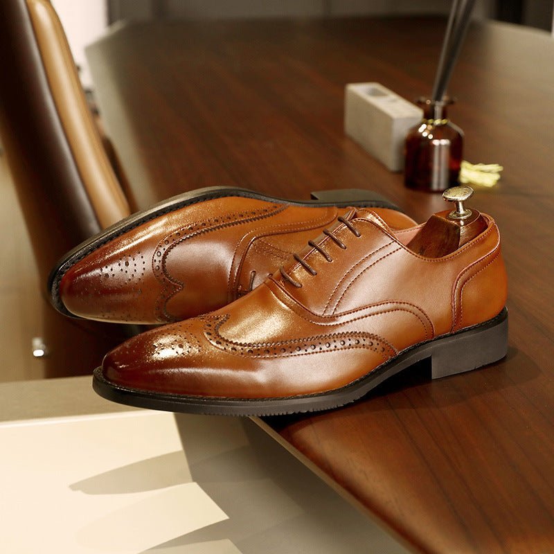 Chaussures en cuir pour homme, semelle caoutchouc, bout renforcé Oxford classiques - IVOIRART.COM