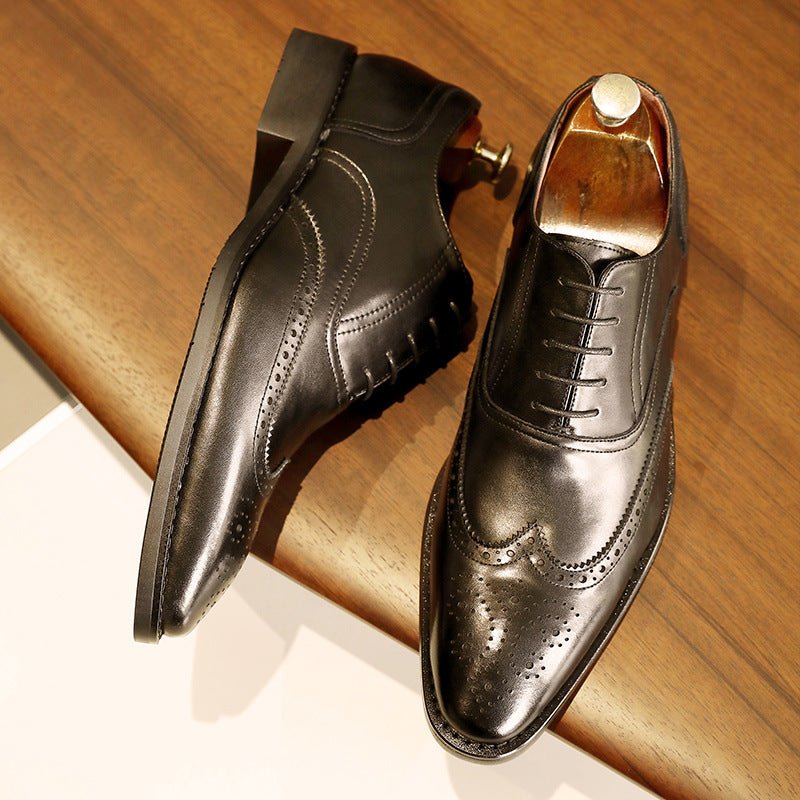 Chaussures en cuir pour homme, semelle caoutchouc, bout renforcé Oxford classiques - IVOIRART.COM