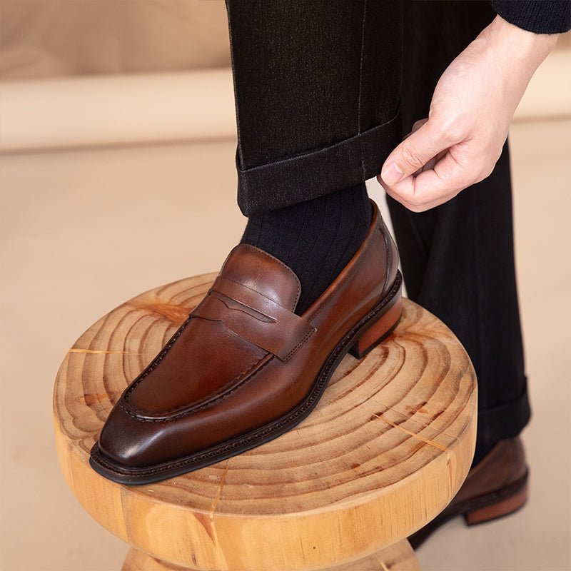 Chaussures en cuir pour homme — style plein air, confort et semelle résistanteFR - IVOIRART.COM