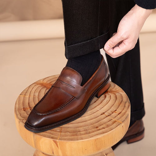 Chaussures en cuir pour homme — style plein air, confort et semelle résistanteFR - IVOIRART.COM