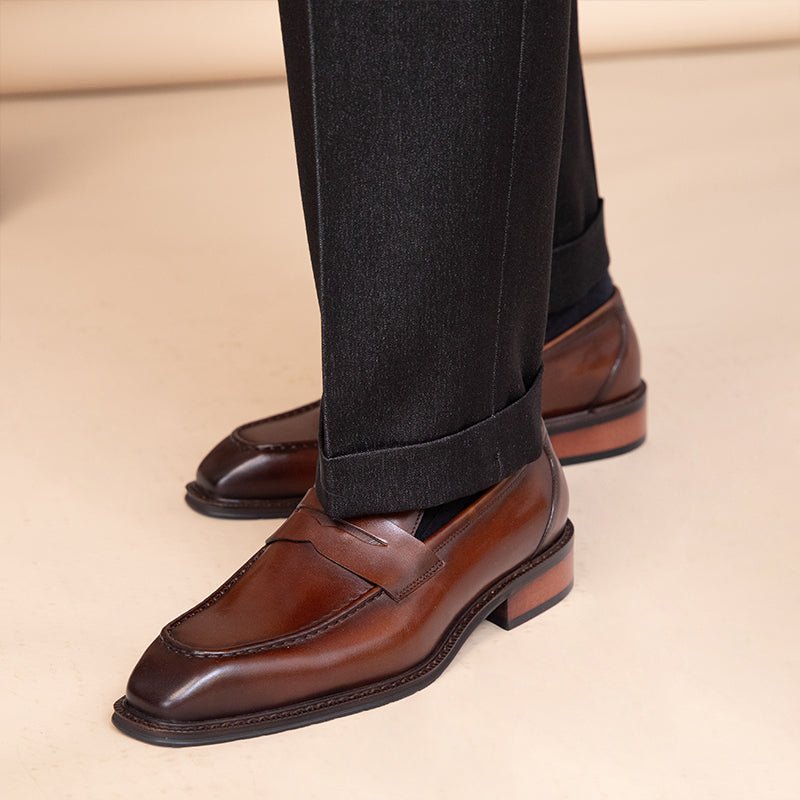 Chaussures en cuir pour homme — style plein air, confort et semelle résistanteFR - IVOIRART.COM