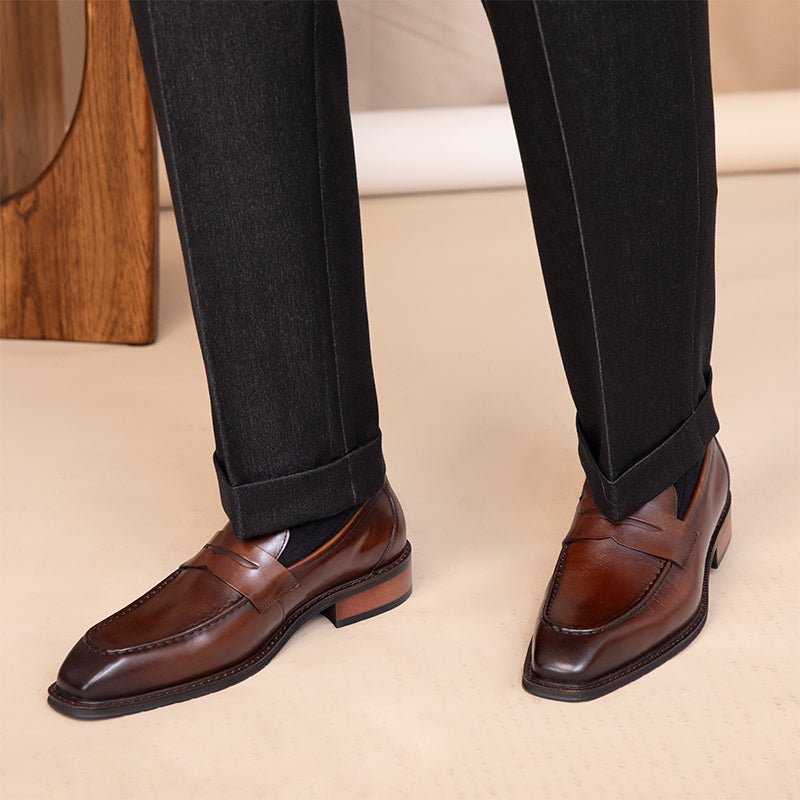 Chaussures en cuir pour homme — style plein air, confort et semelle résistanteFR - IVOIRART.COM