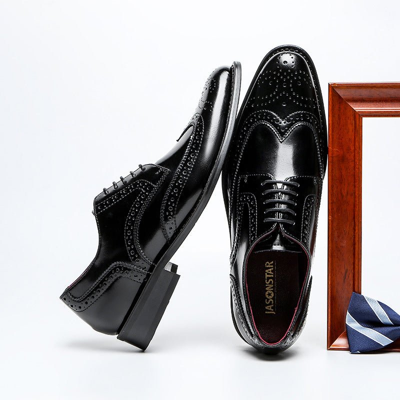 Chaussures en cuir véritable style britannique - Business Casual pour homme XL1 - IVOIRART.COM