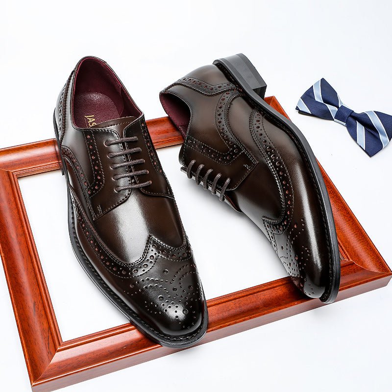 Chaussures en cuir véritable style britannique - Business Casual pour homme XL1 - IVOIRART.COM