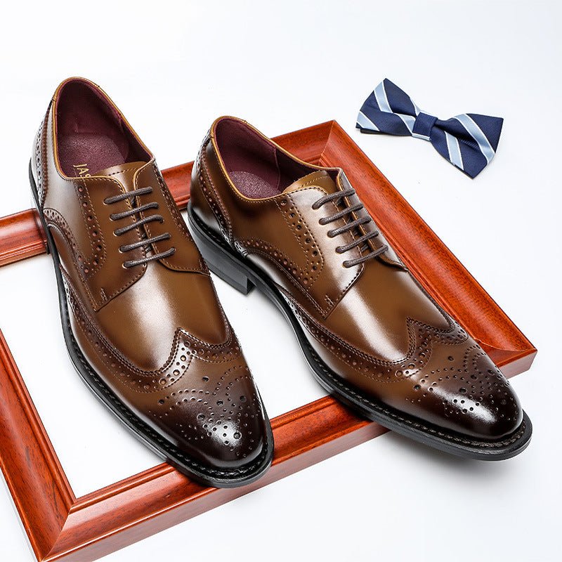 Chaussures en cuir véritable style britannique - Business Casual pour homme XL1 - IVOIRART.COM