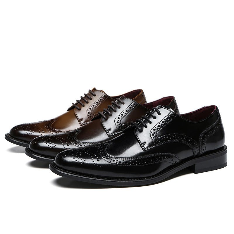 Chaussures en cuir véritable style britannique - Business Casual pour homme XL1 - IVOIRART.COM