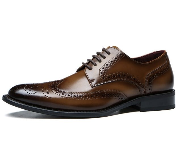 Chaussures en cuir véritable style britannique - Business Casual pour homme XL1 - IVOIRART.COM