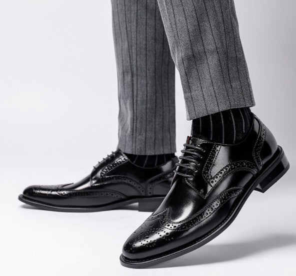 Chaussures en cuir véritable style britannique - Business Casual pour homme XL1 - IVOIRART.COM