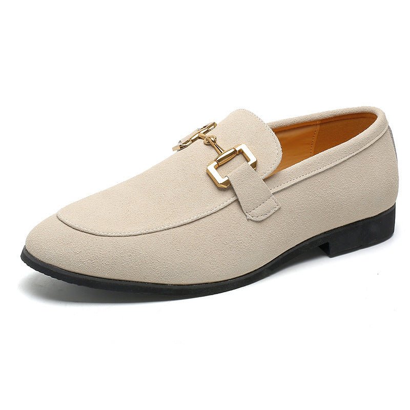 Chaussures en cuir vernies unies pour homme - Bureau décontracté boucle élégante - IVOIRART.COM